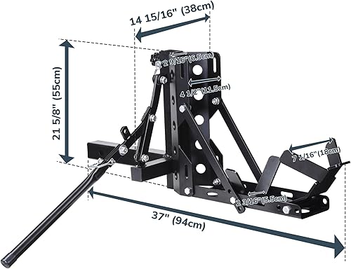 Miniatura 7 de Yescom Enganche de remolque de motocicleta de 800 libras, receptor de remolque de 2 pulgadas, soporte de enganche de acero