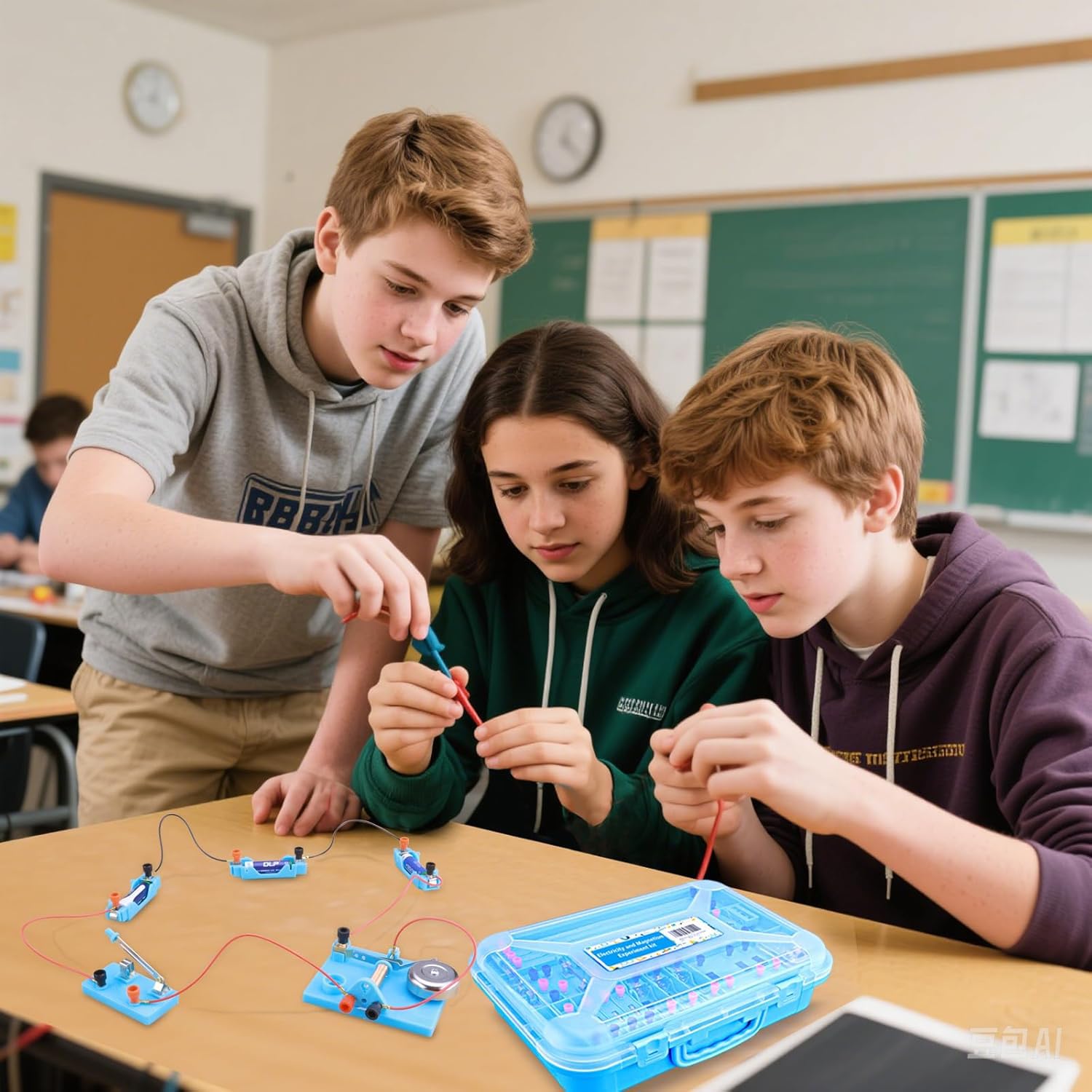 Kits de Experimentos de Circuito y Magnetismo, Electromagnetismo Kit, JEscuela Imanes Experimento Educación Proyectos de Física, 132 pcs con Instrucciones de Funcionamiento