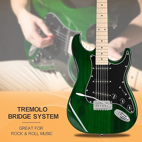 Miniatura 3 de GLARRY Guitarra eléctrica de tamaño completo para principiantes amantes de la música con amplificador de 20W y paquete de accesorios bolsa para