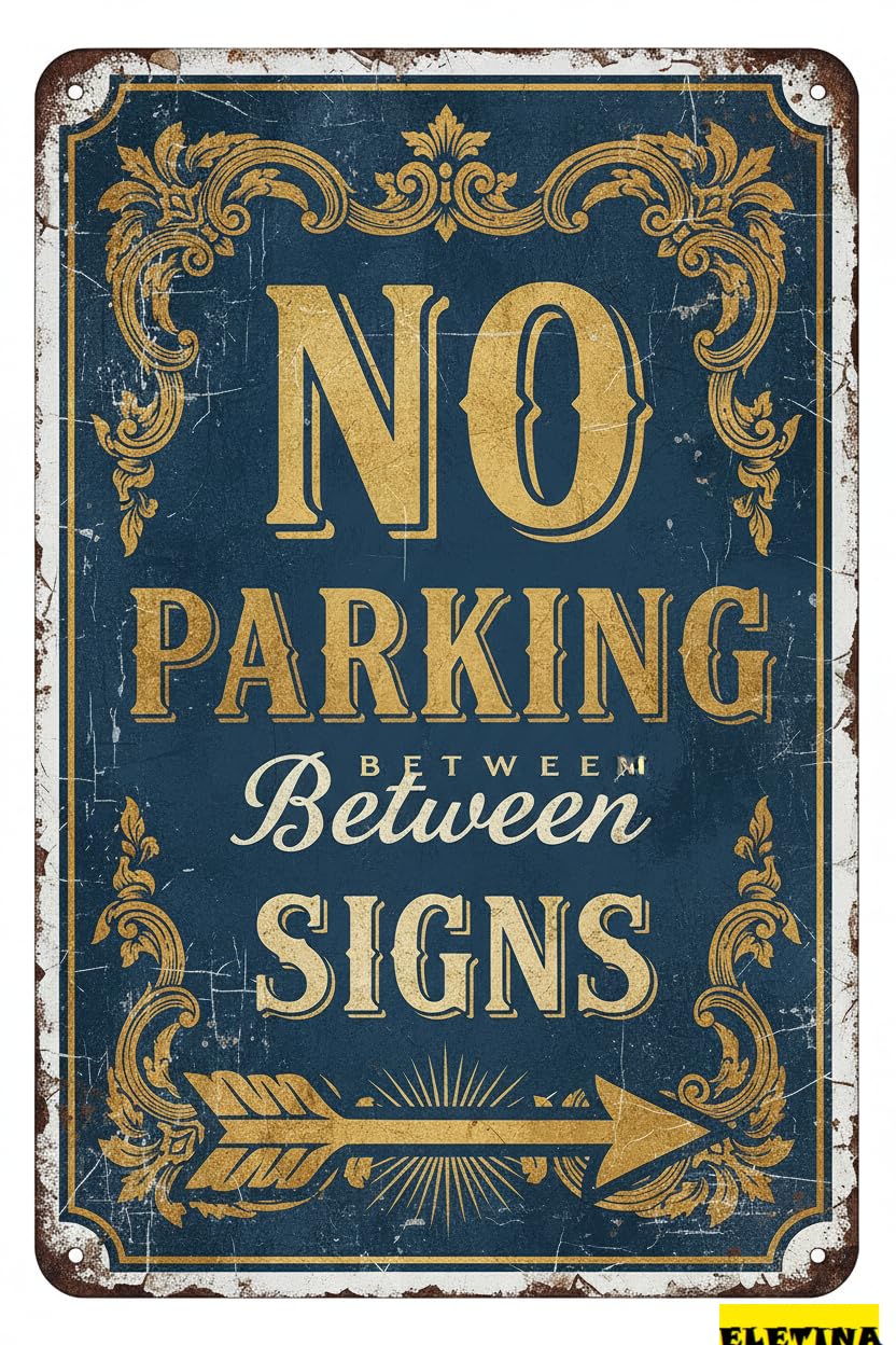 Personalized Sign for Man Cave No Parking Between S Wall Decor Metal Warning Retro Aluminum Metal S Caution Notice Men S Garden Driveway High Way Gate 8x12in Business Metal Private Property Decorative