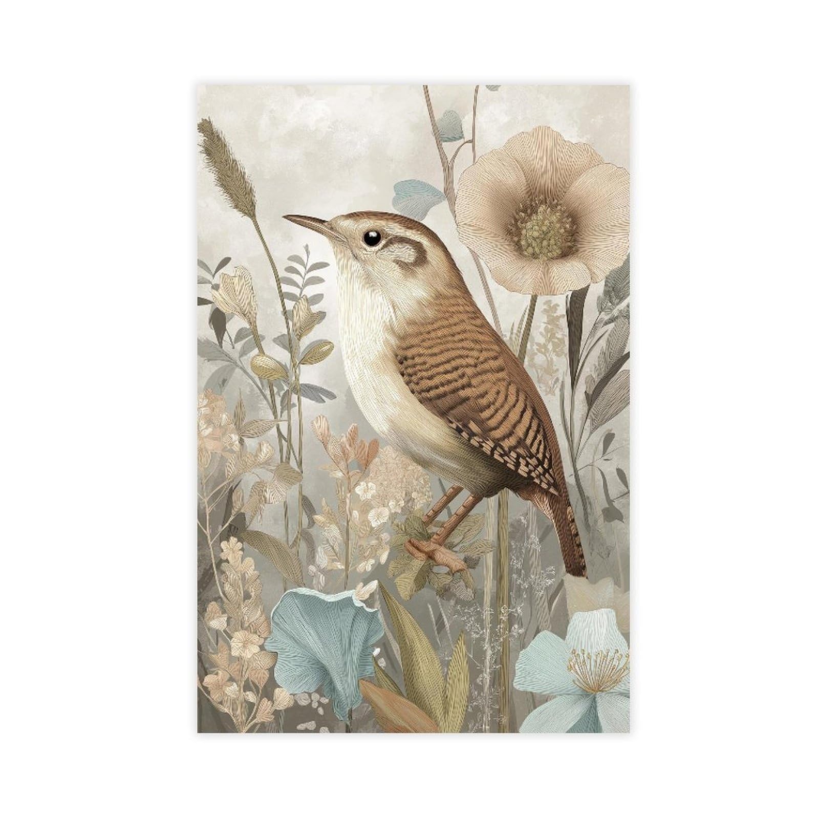 MRYCQ Wren Bird Poster Canvas Poster for Office Decor Gift