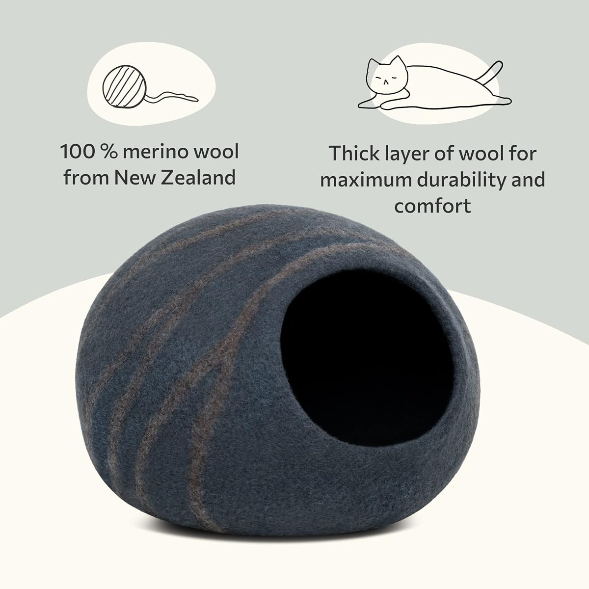 Natural Merino Wool Pet Nest view 3
