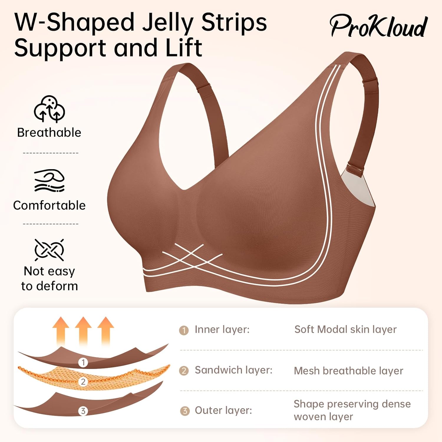 Wireless Triangle Bralettes for Women Plunge Unlined Bras No Underwire Comfortable Unpadded Everyday Tshirt Bra - Image 3