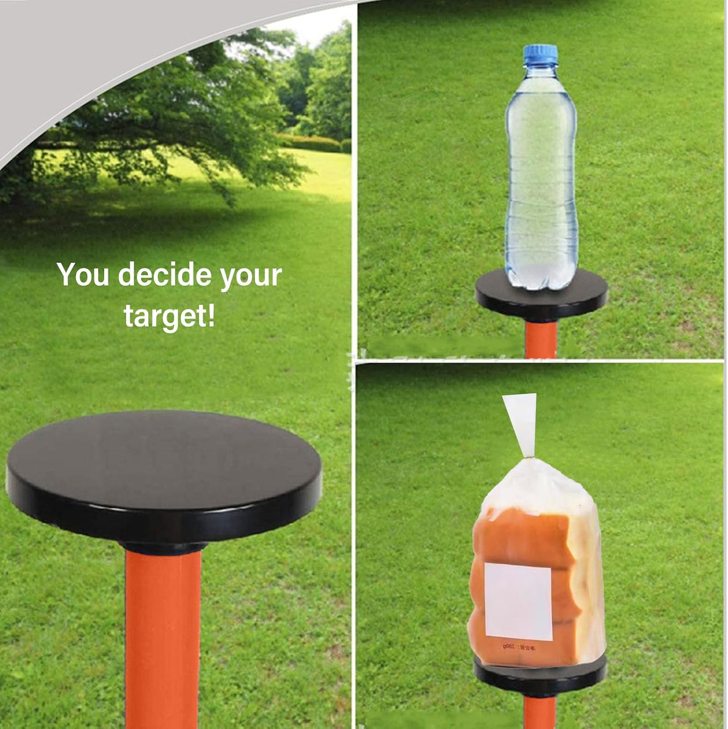 Flying Disc Outdoor Game Set, Bottle Drop Disc Toss Game with Stainless Steel Pole, Portable PVC Flying Disc Game for Yard Beach Lawn Backyard Parties