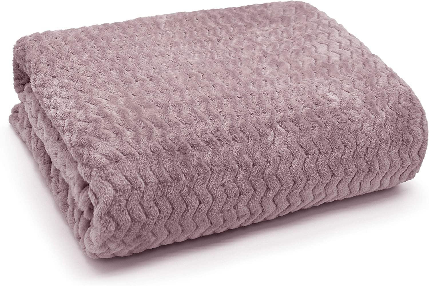 Night Zone Wave Throw Blanket Flannel Fleece Throw Blanket Sofa Couch Wavy Teddy Soft Bed Throw Blanket 3D Chevron Pattern all seasons blanket (Mauve, 150cm x 200cm)