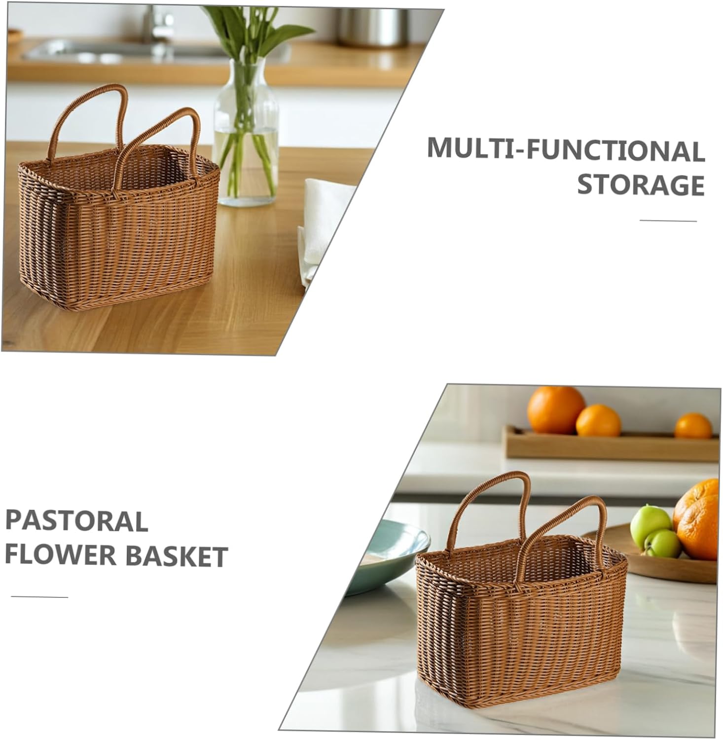 Handwoven Decorative Storage Basket for Home and Outdoor Use Multipurpose Flower Arrangement and Fruit Packing Basket Natural Material for Wedding and Holiday