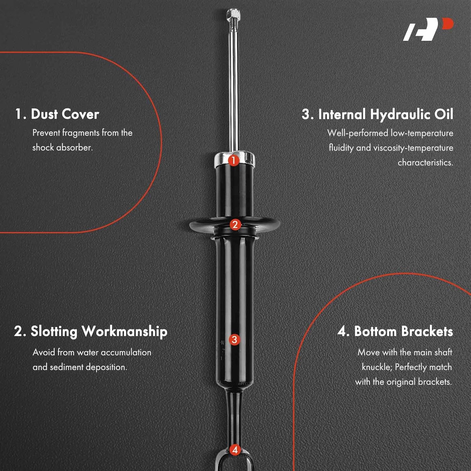 A-Premium Front Pair (2) Struts Shock Absorber Compatible with Audi A4 A4 Quattro 2007 2008 2009 Convertible, Driver and Passenger Side