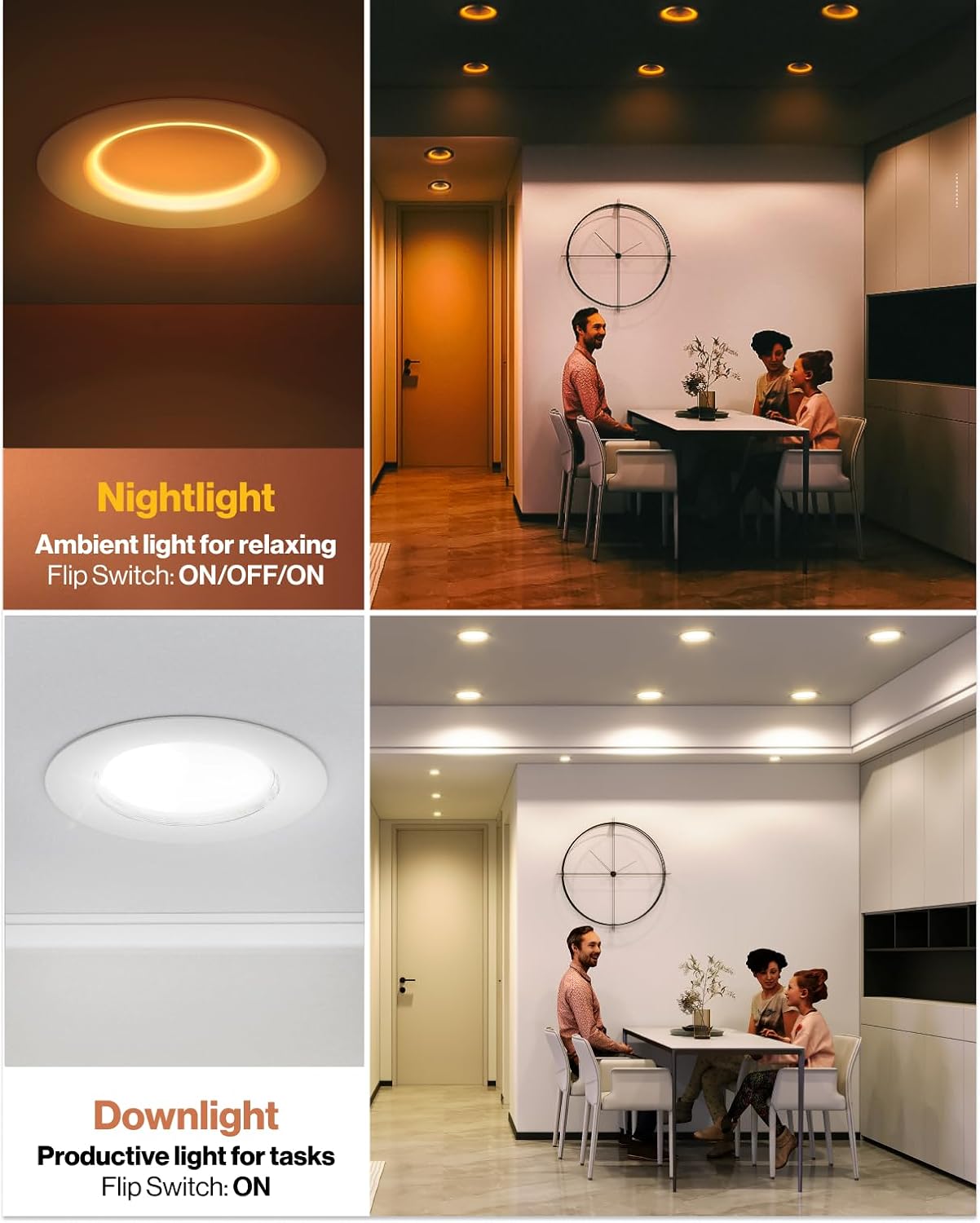 Sunco 6 Pack 6 Inch Recessed Light with Night Light, LED Can Lights Retrofit Lighting, 1000 LM, 12W, Selectable CCT 2700K/3000K/4000K/5000K/6000K, Dimmable, Damp Rated ETL - Image 2