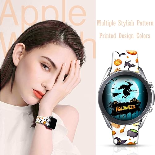 Miniatura 7 de DOO UC Correa de silicona floral de Navidad de 0.787 pulgadas compatible con Samsung Watch Active 2 de 1.575 pulgadas, 1.654 pulgadas, correa de