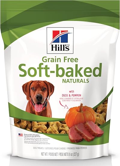 Hills Grain Free Soft-Baked Naturals Dog Treats, Duck & Pumpkin, 8 oz Bag