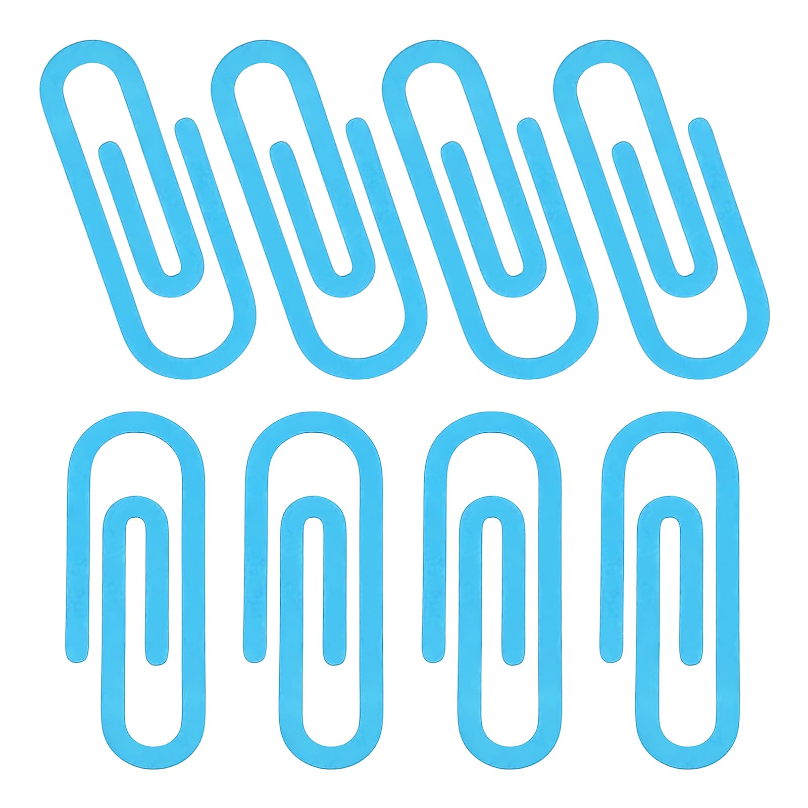 PATIKIL 2.8" Paper Clip Bookmarks, 8Pcs Metal Book Marks Page Markers Gift for Book Reading Notebook Document Office Teacher Reader, Sky Blue