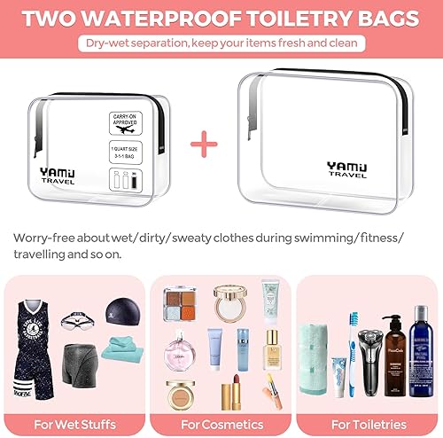 Miniatura 6 de Cubos de embalaje YAMIU. 7 piezas organizadoras para viaje, incluye bolsa de zapatos y 2 bolsas de aseo