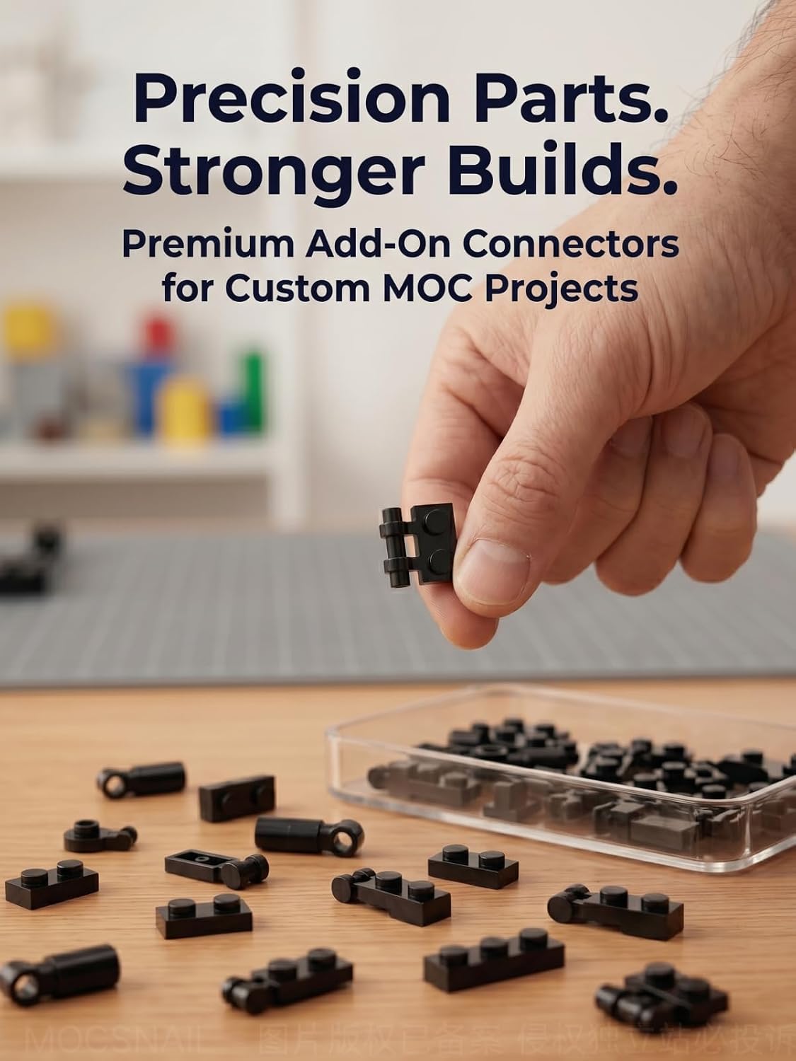 134 PCS Building Block Connectors Set, 18 Sizes Classic Building Plate Bulk with Ball Joints, Sockets and Hinge Pieces, Custom MOC Articulation Parts Compatible with Lego Ball Joints Parts (Darkgray)