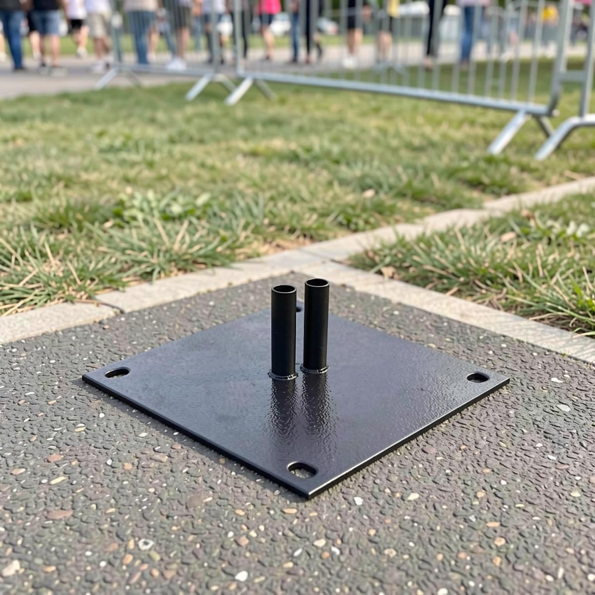 Schwarzer Eisen Schutzgeländer Bodenhalter mit Rutschfestem Muster