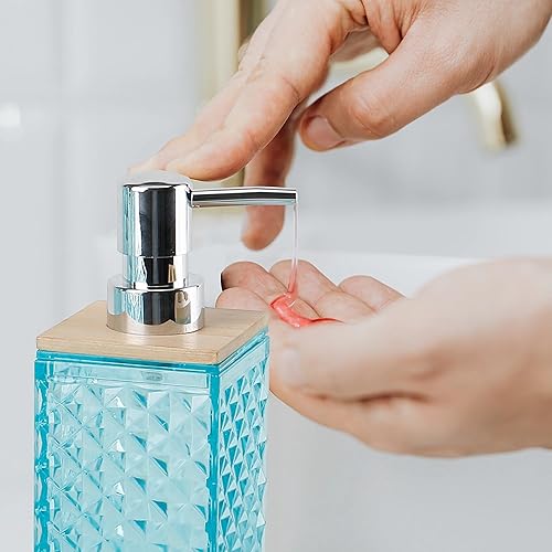 Miniatura 15 de Juego de accesorios de baño azules, 6 piezas de accesorios de baño azules, dispensador de jabón, soporte para cepillos de dientes, jabonera, taza