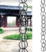 Vista 1 de Rain Chains for Gutters, Metal Black Ring Rain Chains Aluminum Alloy Double Loop, Easy Hanging Gutter Rain Chain for Roof Gutter Chain Downspout