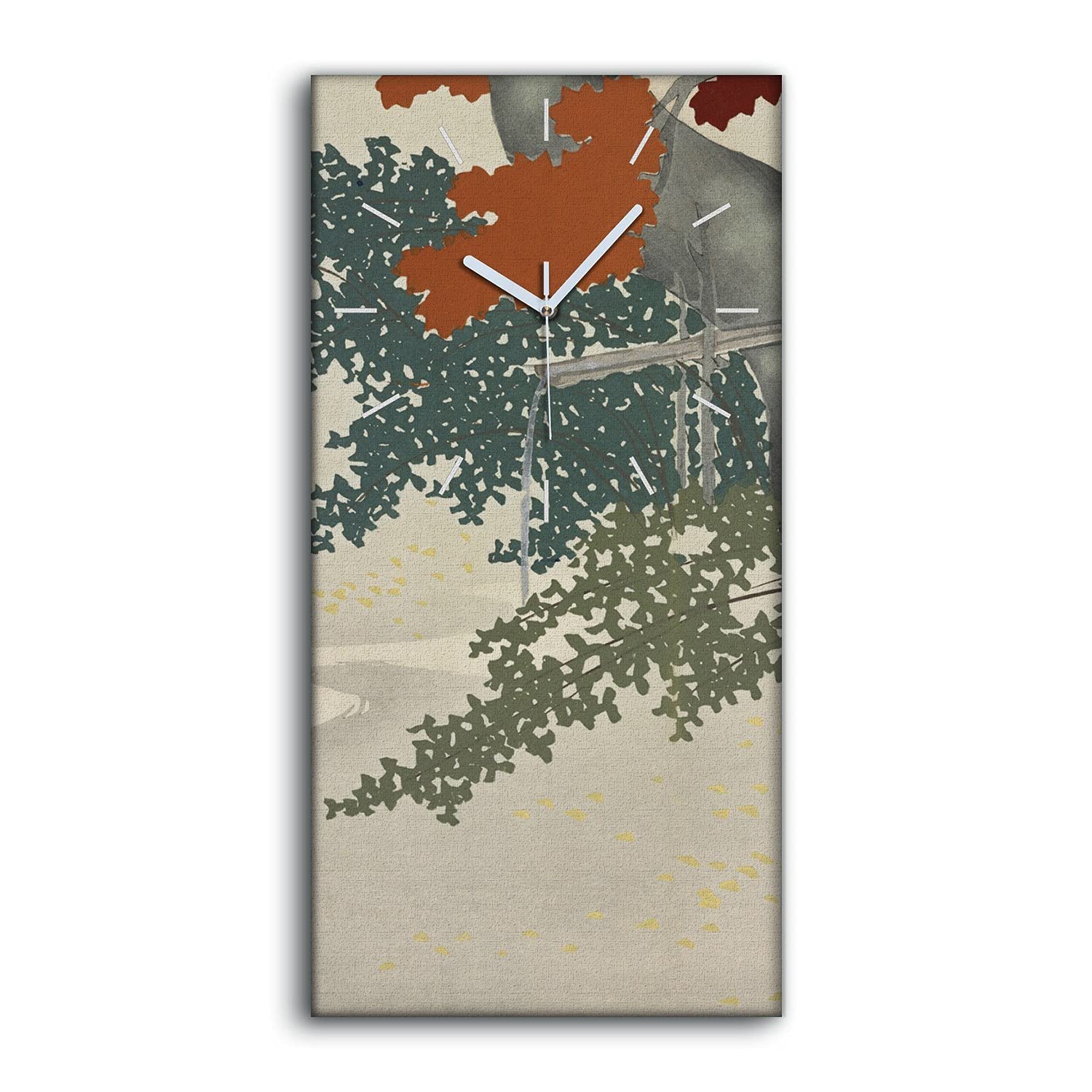 Horloge sur Toile Les Arbres Abstraits 30x60cm Décoration Murale