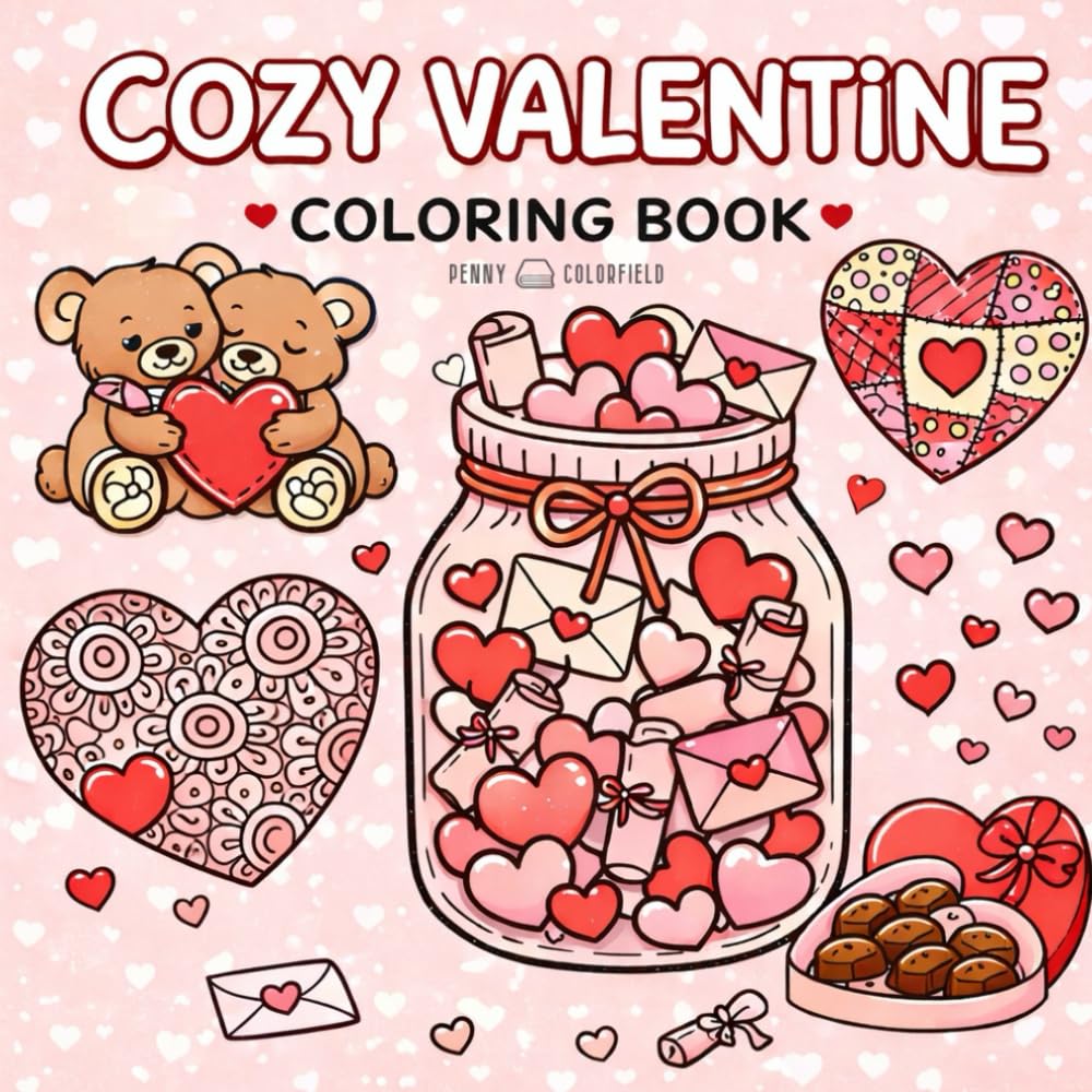 Cozy Valentine Coloring Book: A Cozy and Relaxing Valentine Coloring Book Filled with Love, Hearts, and Sweet Designs – A Thoughtful Gift for Stress Relief, Creativity, and Calm Moments