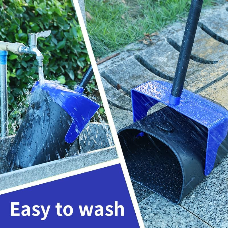 Miniatura 7 de Cubo giratorio grande y rastrillo con 160 bolsas de residuos, recogedor de excrementos de perro resistente con accesorio para bolsa para perros