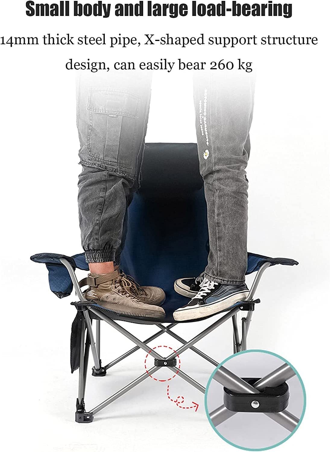 Klappstuhl Klappbarer Niedriger Campingstuhl Mit Getränkehalter Freizeit Angelstuhl Outdoor-Sessel Für Strandreisen Wandern Outdoor | G