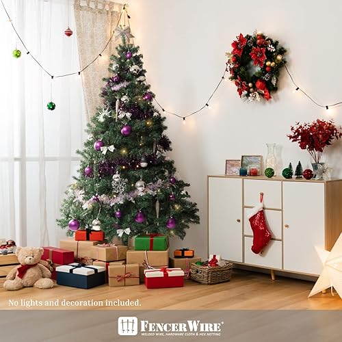Miniatura 7 de Fencer Wire Árbol de Navidad verde artificial de abeto de North Valley de 9 pies de alta calidad, con 2.028 puntas de ramas y soporte de metal,