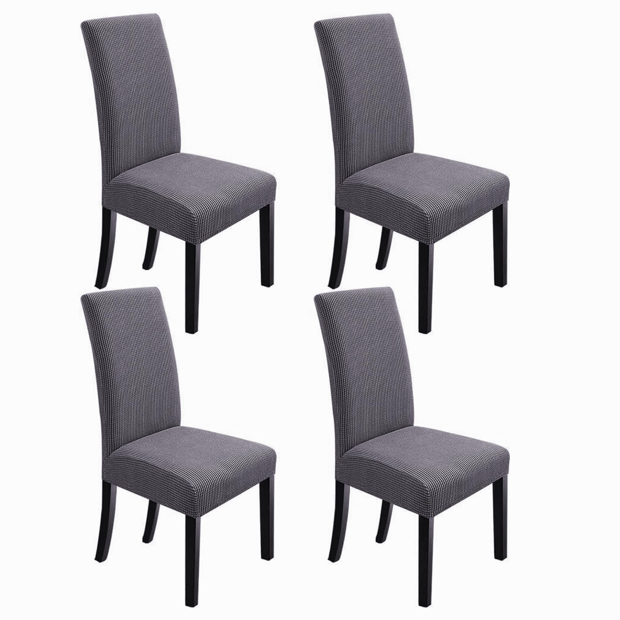 NORTHERN BROTHERS Dining Room Chair Covers Stretch Chair Covers, Removable Washable Parsons Kitchen Chairs Covers Set of 4, Dark Grey
