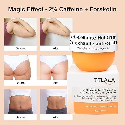 Miniatura 4 de Crema anticelulítica para glúteos y muslos, crema caliente para vagabundos con 2% de cafeína y forskolina, crema reafirmante B Flat Belly y crema