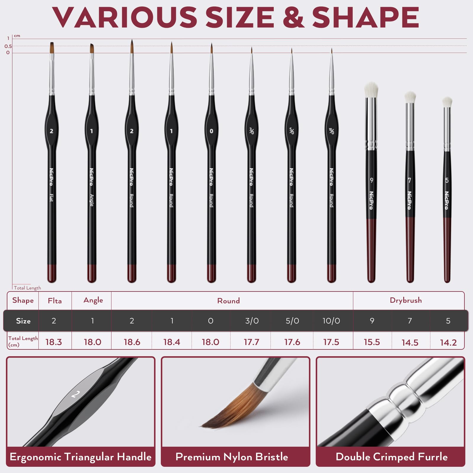 Nicpro Set Di Colori Acrilici Per Modellismo 36 Colori X 20 ml
