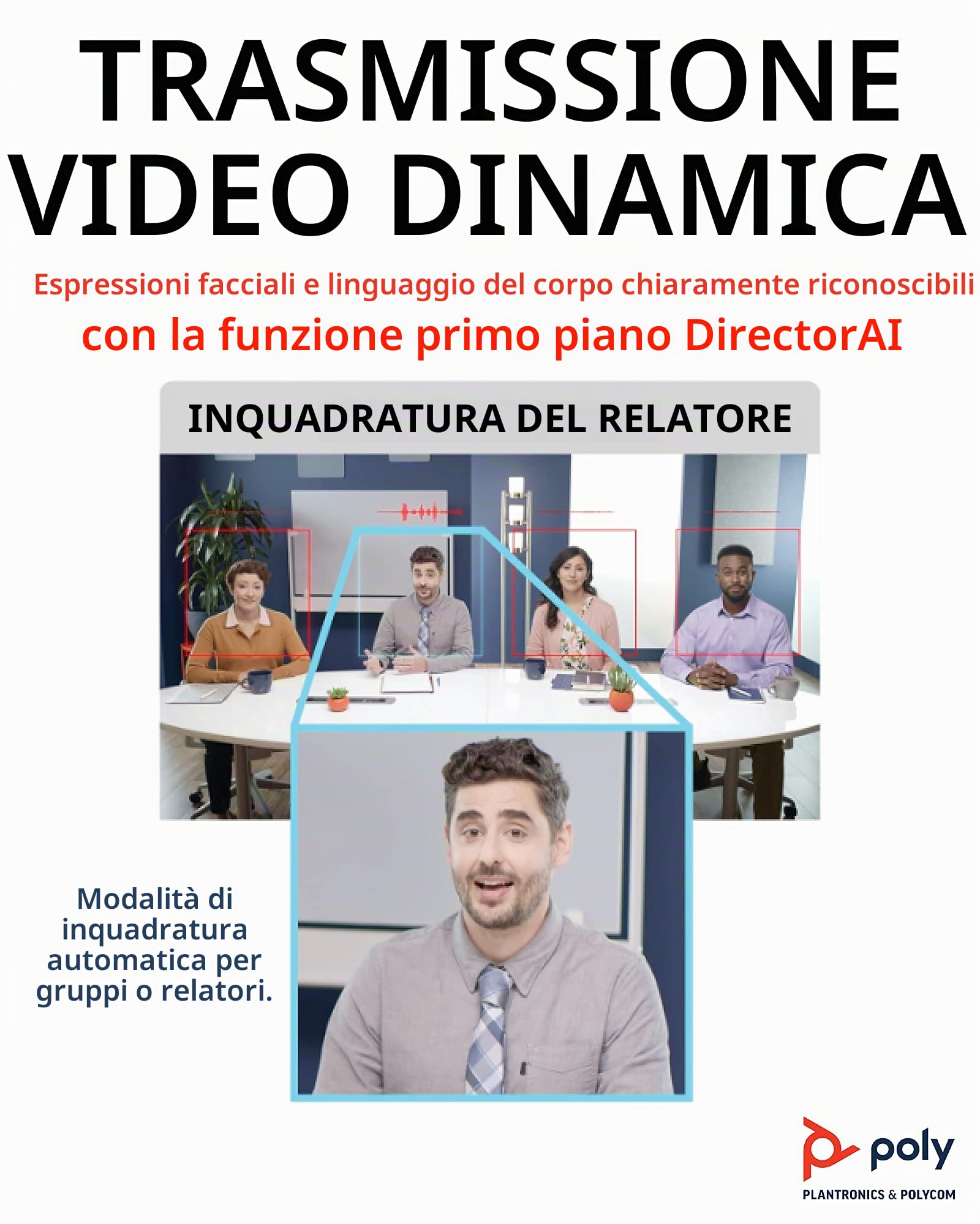 Poly Studio R30 - Sistema di videoconferenza 4K (Plantronics)-Camera, microfono e barra altoparlanti per piccole sale-Tracciamento del presentatore, NoiseBlockAI, inquadramento degli altoparlanti