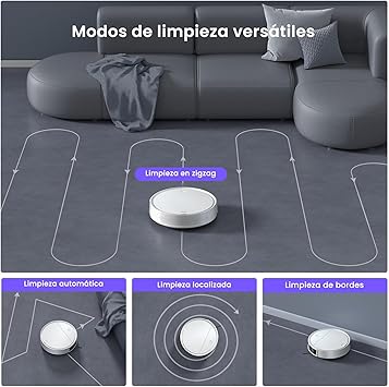 OKP K5 Pro Robot Aspirador, 5000Pa de súper succión, evitación precisa de obstáculos, Robot Aspirador y fregasuelos, Pelo no enredado, Carga automática, WiFi/App/Alexa, Ideal para Limpiar4