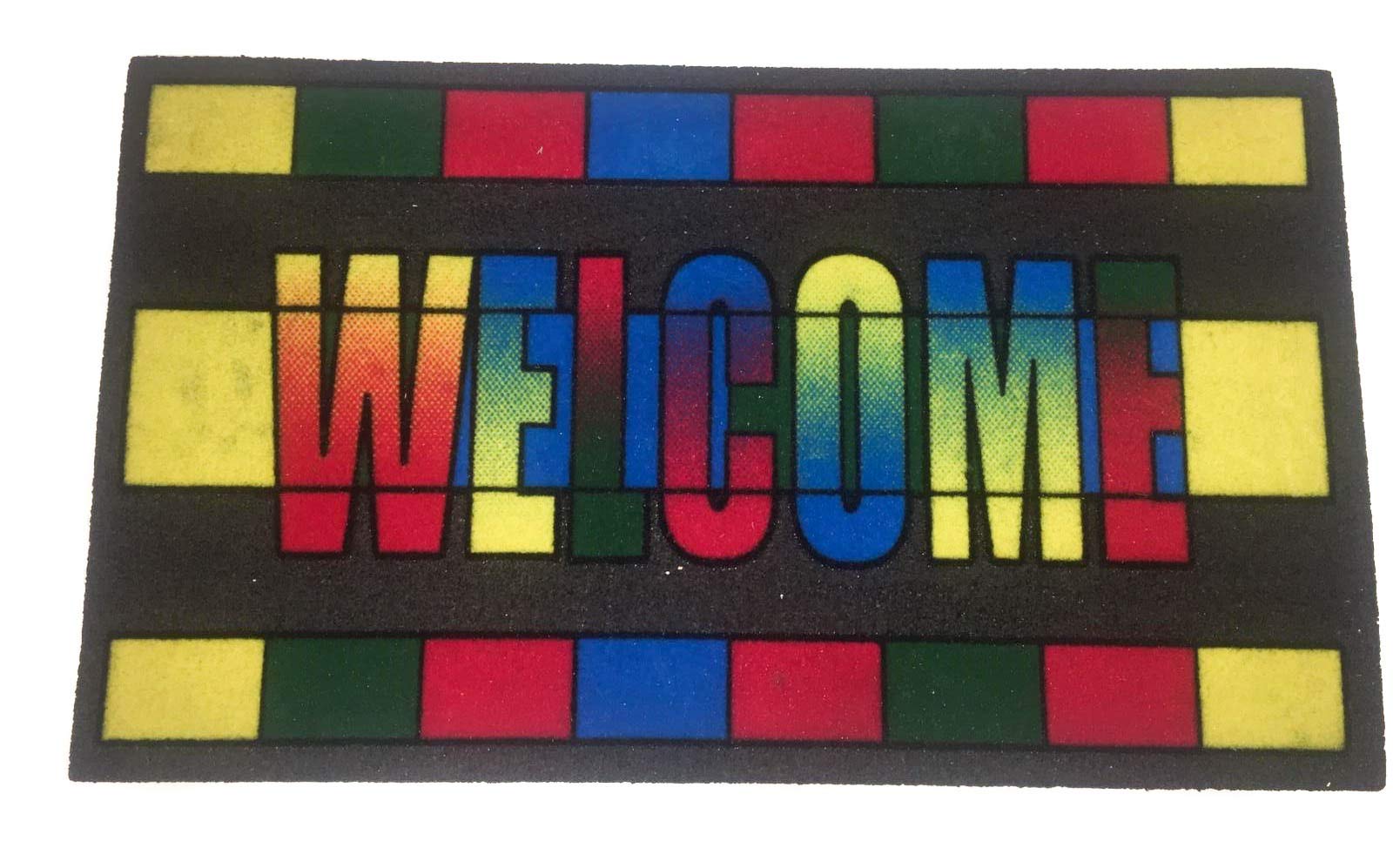Paillasson multicolore 40 x 70 cm pour entrée accueillante et propre