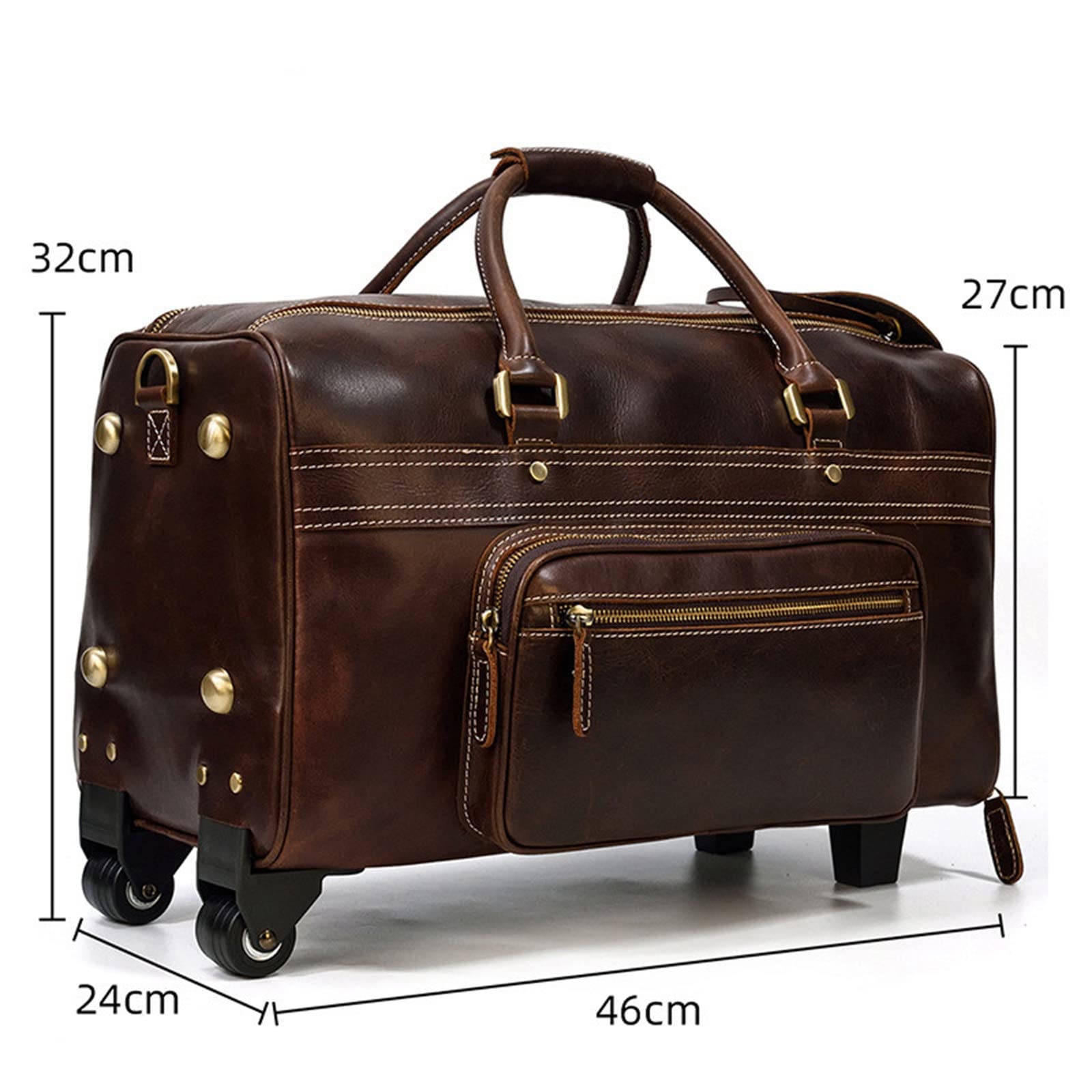 Bolso de Equipaje de Mano para Hombre Bolso de Viaje Cuero Retro for Hombres para Mujeres Hombres