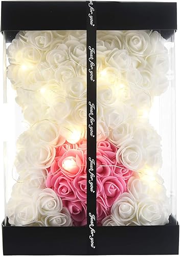 Oso de peluche de rosas hecho a mano, el mejor regalo de decoración artificial para mamá, regalos para niñas, regalos únicos, regalos de cumpleaños,