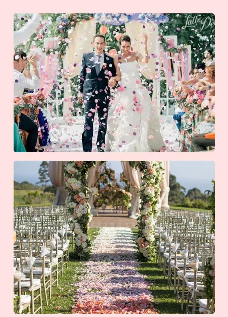 LGEGE Silk Rose Petals 300 Pcs Set,Beige, White and Pink Fake Petals for Wedding, Flower Girl Basket, Aisle Runner Scatter, Artificial Rose Petals Romantic Decoration