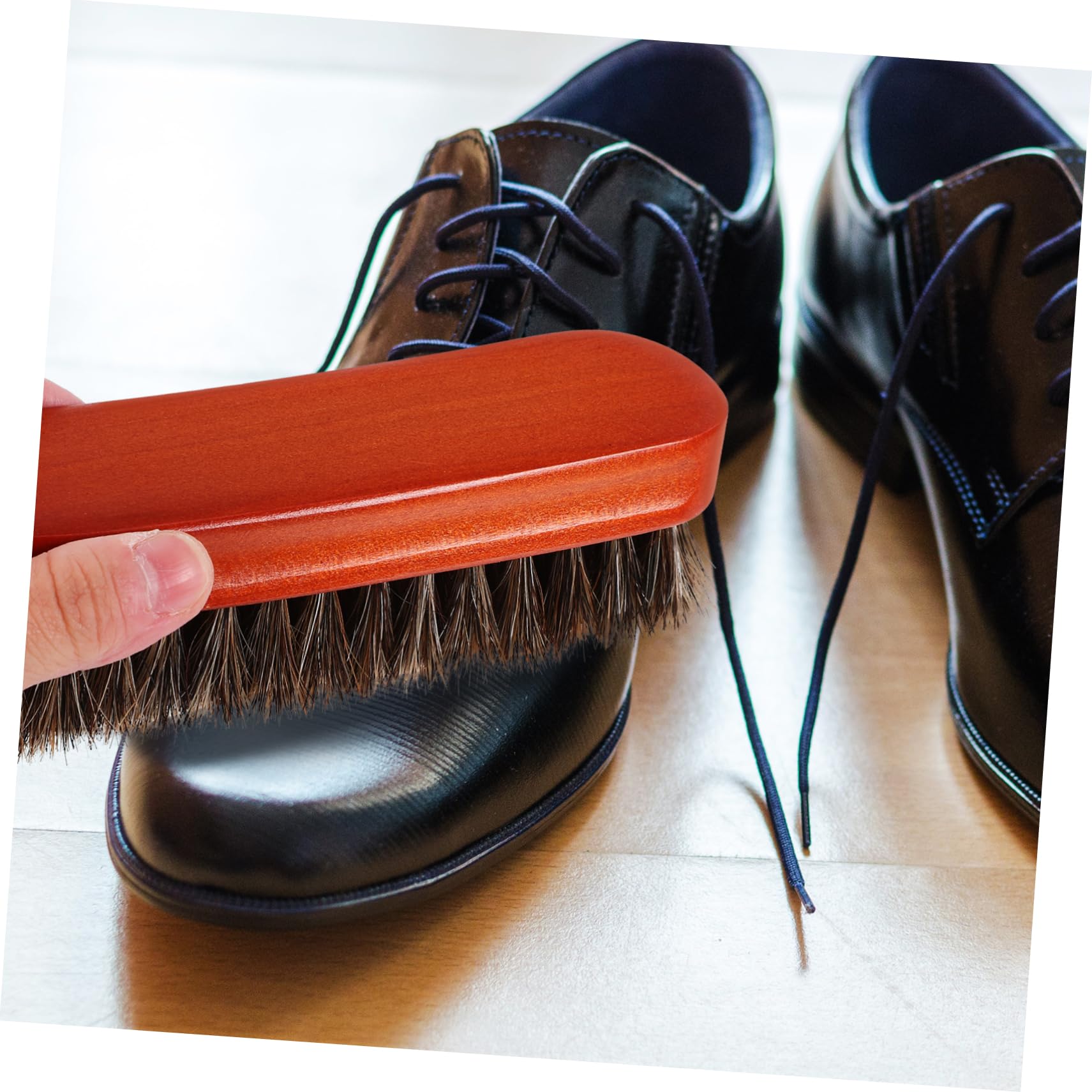5piezas Cepillo De Limpieza Multiusos De Madera y Pelo De Caballo Herramienta para Pulir Zapatos para Cuidado De Calzado y Accesorios
