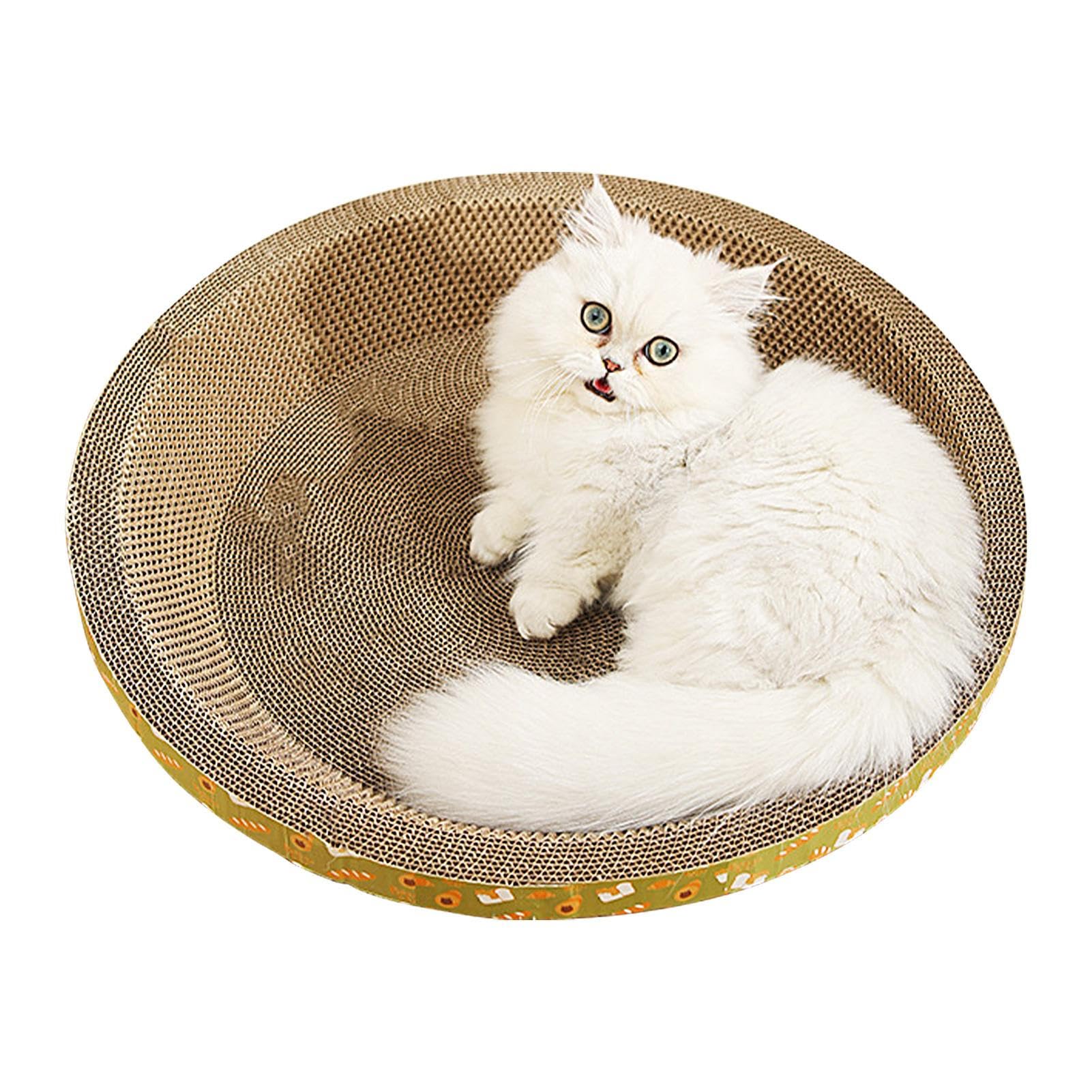 Tiragraffi Per Gatti In Cartone - Forma Ovale, Antiribaltamento, Per Graffiare E Riposare - Foto 9