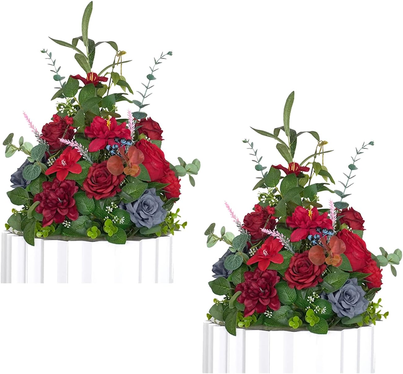 Wnvivi 2Pack Wedding Aisle Entry Flowers Arrangement,Aisle Flower Ball Decoration,Artificial Flowers for Wedding Scene Arrangement(Bright Orange,13.8x15.7 Inch)