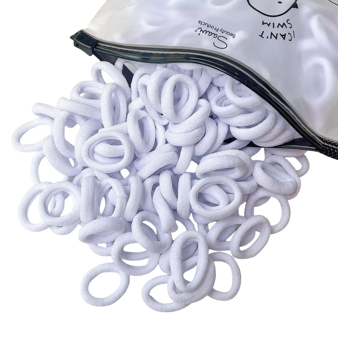 Saavi Ponytail Holder (Multicolor, Pack of 100) Cotton Mini Hair Elastic Rubber Bands for Pony | Tight, Non-slippery, Stretchable | Cotton Elastic Rubber Bands for Kids, Girls