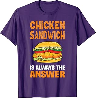 Chicken Sandwich Lover Fun TShirtz & More Chicken Sandwich Chicken Burger T-Shirt