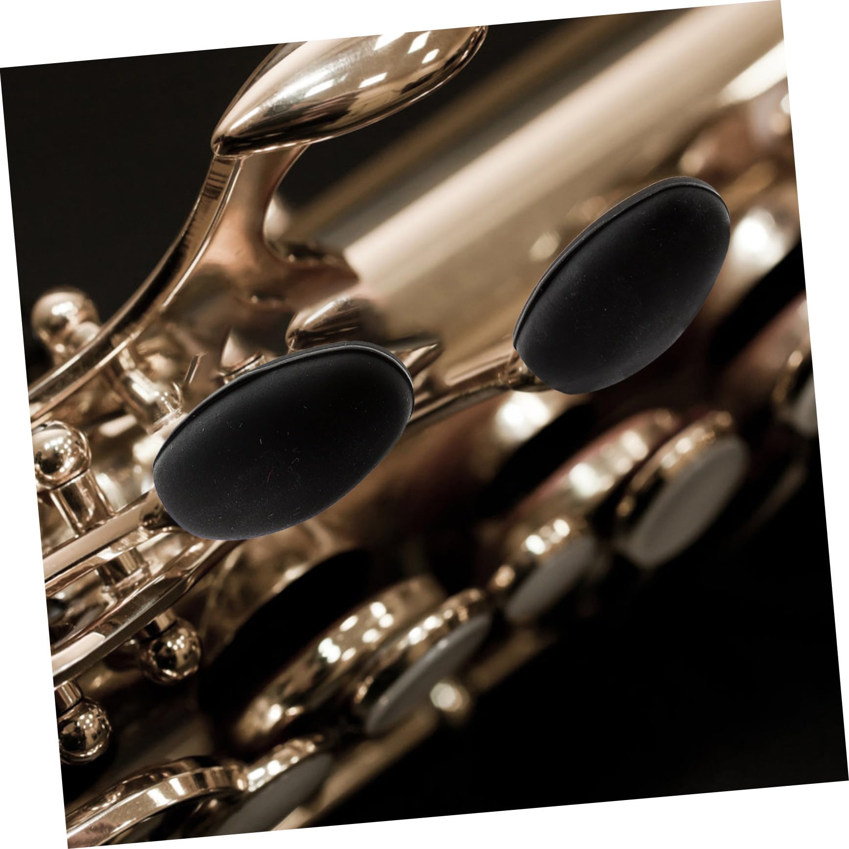 HANABASS Couvercle de Clé Latérale de Saxophone, Coussin de Paume Noir en Caoutchouc, Lot de 3 Pièces, Remplacement Facile pour Accessoire de Protection