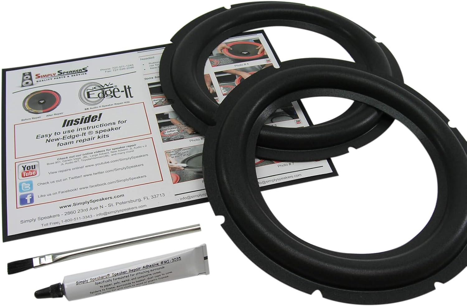 10 Inch Foam Speaker Repair Kit Fits Rockford Fosgate FSK-10 Rockford (Pair)