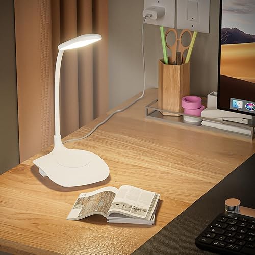 Miniatura 7 de Lámpara de escritorio LED con control táctil regulable, luz de escritorio de oficina, lámpara de oficina con cuello de cisne ajustable, lámparas de