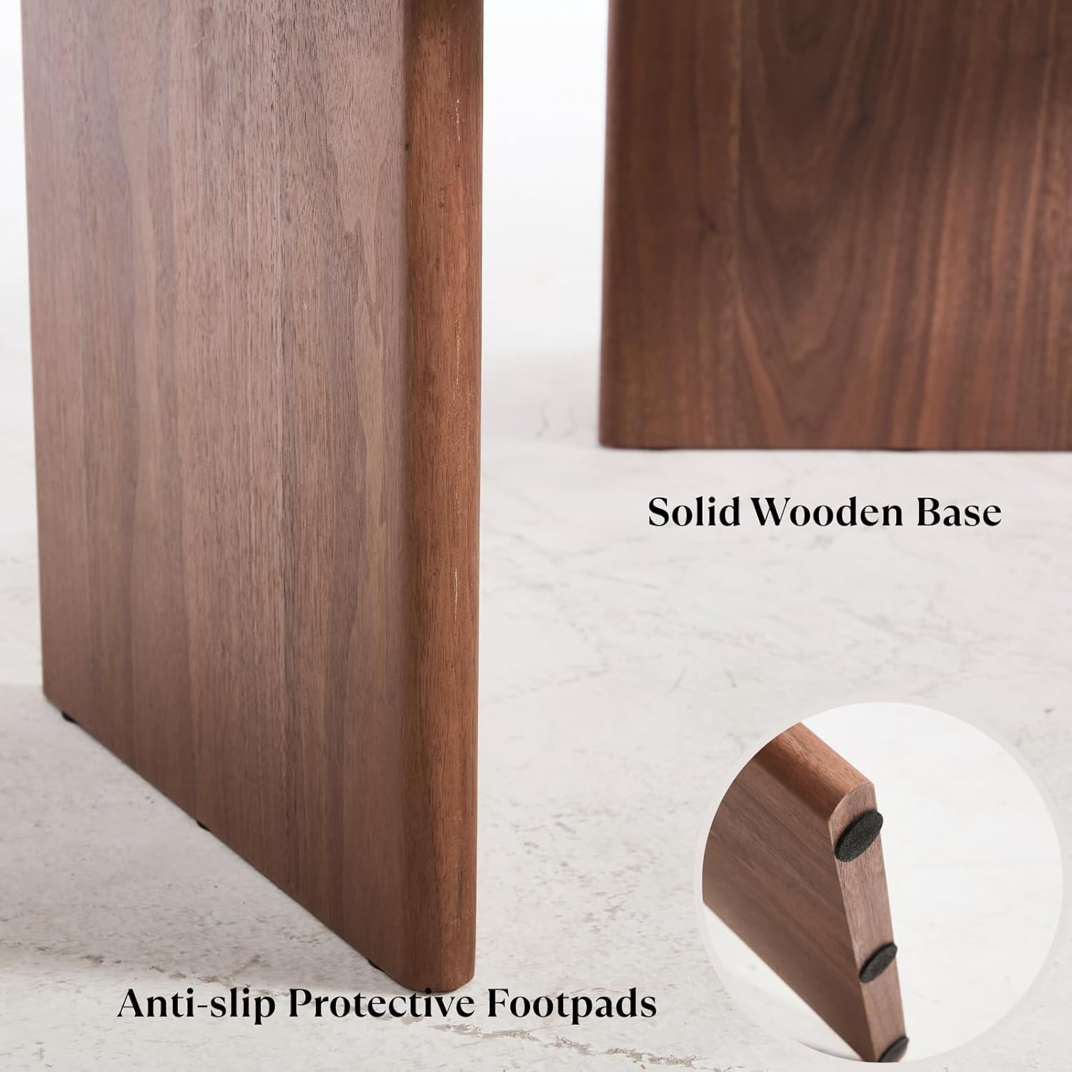 Modern Marble Coffee Table, 51” Side Table with Irregular Surfboard Shape Top Solid Wooden Base, Reception End Table for Living Room, Balcony,Office