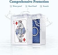 Vista 4 de Kitoyz Juego de cartas de plástico transparente, caja de almacenamiento de tarjetas de acrílico compatible con fundas coleccionables para tarjetas