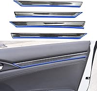 Vista 1 de LEXLEY 4 piezas de panel de puerta interior moldura de puerta cubierta ABS estilo fibra de carbono estilo calcomanía accesorios para Honda 4 puertas