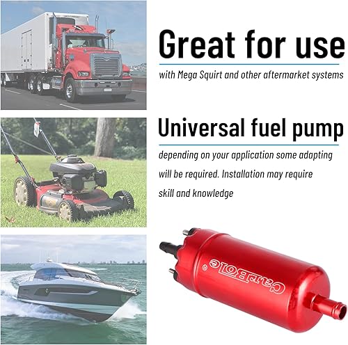 Miniatura 6 de CarBole Bomba de combustible externa en línea: 116 PSI Alta presión Unversal 12V Reemplazo de sistemas de inyección de bomba eléctrica para