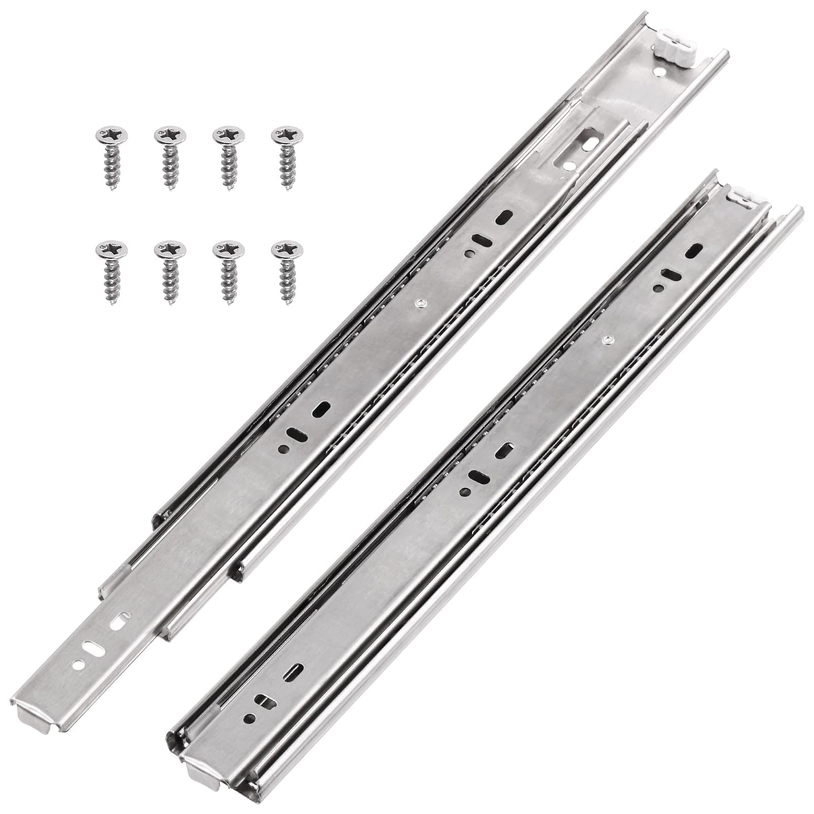 Swpeet 10Pcs 350mm Full Extension Less Noise Ball Bearing Metal Side Mount Drawer Slides