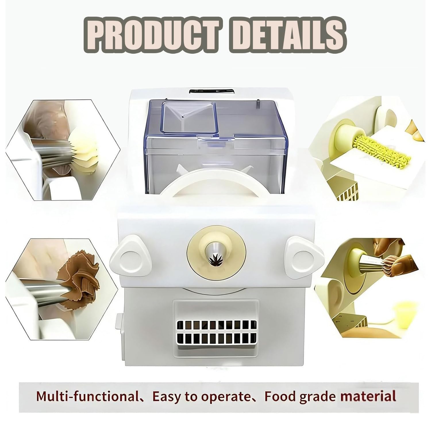 Máquina automática de galletas con 8 boquillas y tolva visual para postres rápidos y uniformes en cocinas y tiendas