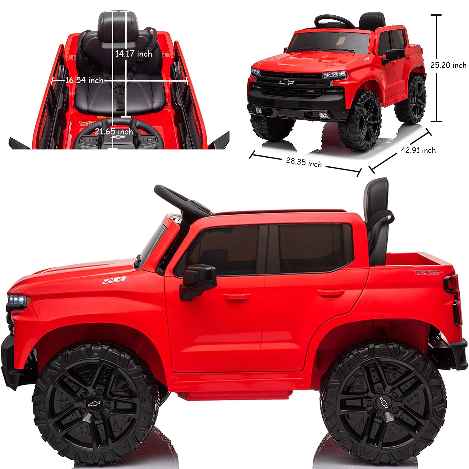 Buy Little Brown Box 12V Licenced Chevy Silverado Ride On Truck for