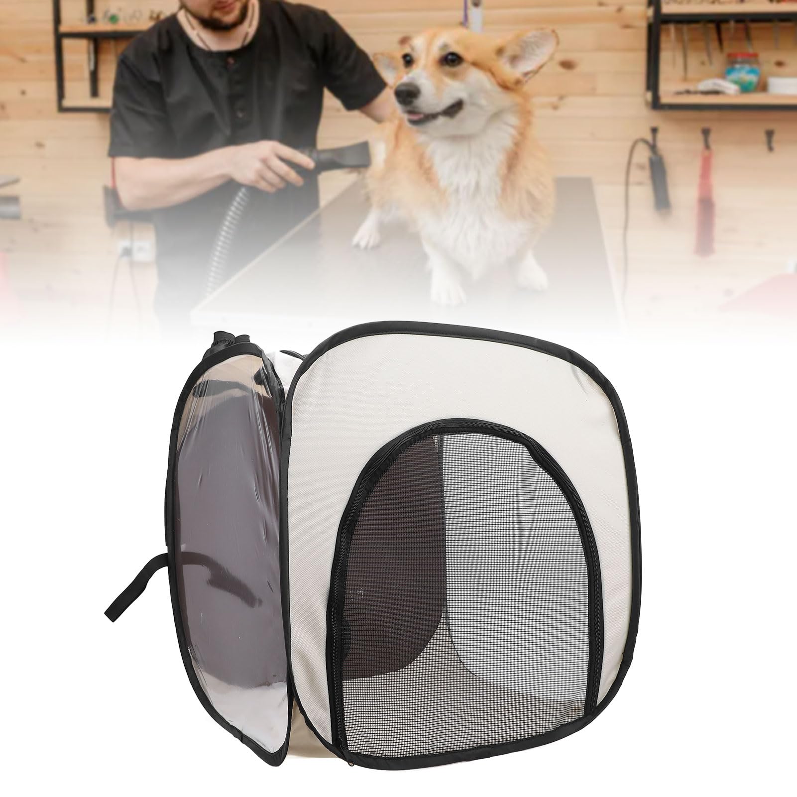 Pliable Animal Sec Sèche Coiffeur de Poils de Animal de Compagnie Cage de Séchoir de Maison de Toilettage Propre, Boîte de Séchage pour Chats pour Chiens, Cage de Cage de Séchage